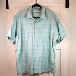 Van Heusen Men's Light Green Casual Button Down Shirt XL 17-17.5